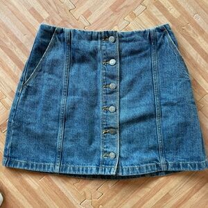 Denim skirt, button front